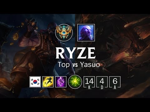 Ryze Top vs Yasuo - KR Challenger Patch 8.23