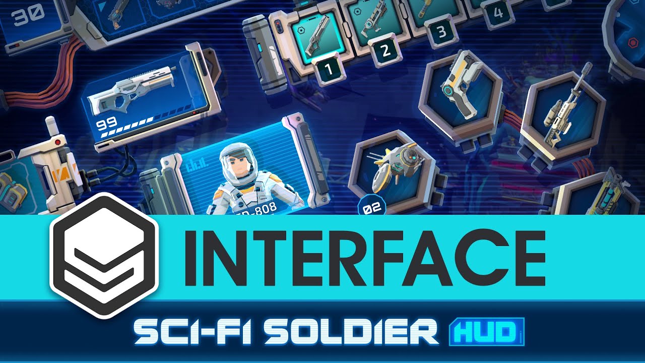 INTERFACE - Sci-Fi Soldier HUD (Asset Preview) - Low Poly Art by #syntystudios