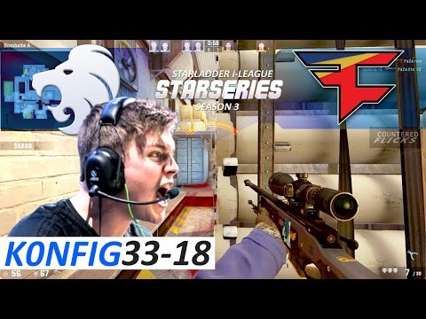 k0nfig 33-18 / FaZe vs North / Cache / CS:GO  SL i-League StarSeries Season 3 Finals