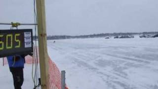 preview picture of video 'Snowmobile drag race on Buffalo Lake'
