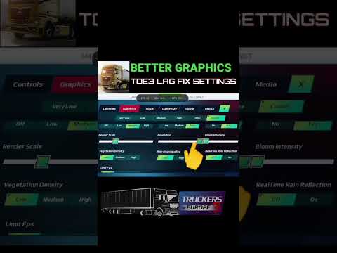truckers of Europe 3 lag fix settings low end device graphics settings with realistic shaders