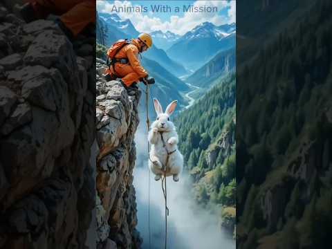 🚨 Unbelievable Rescue! Giant Rabbit Hangs from a Cliff – Watch What Happens Next! 🐰#animals #rabbit