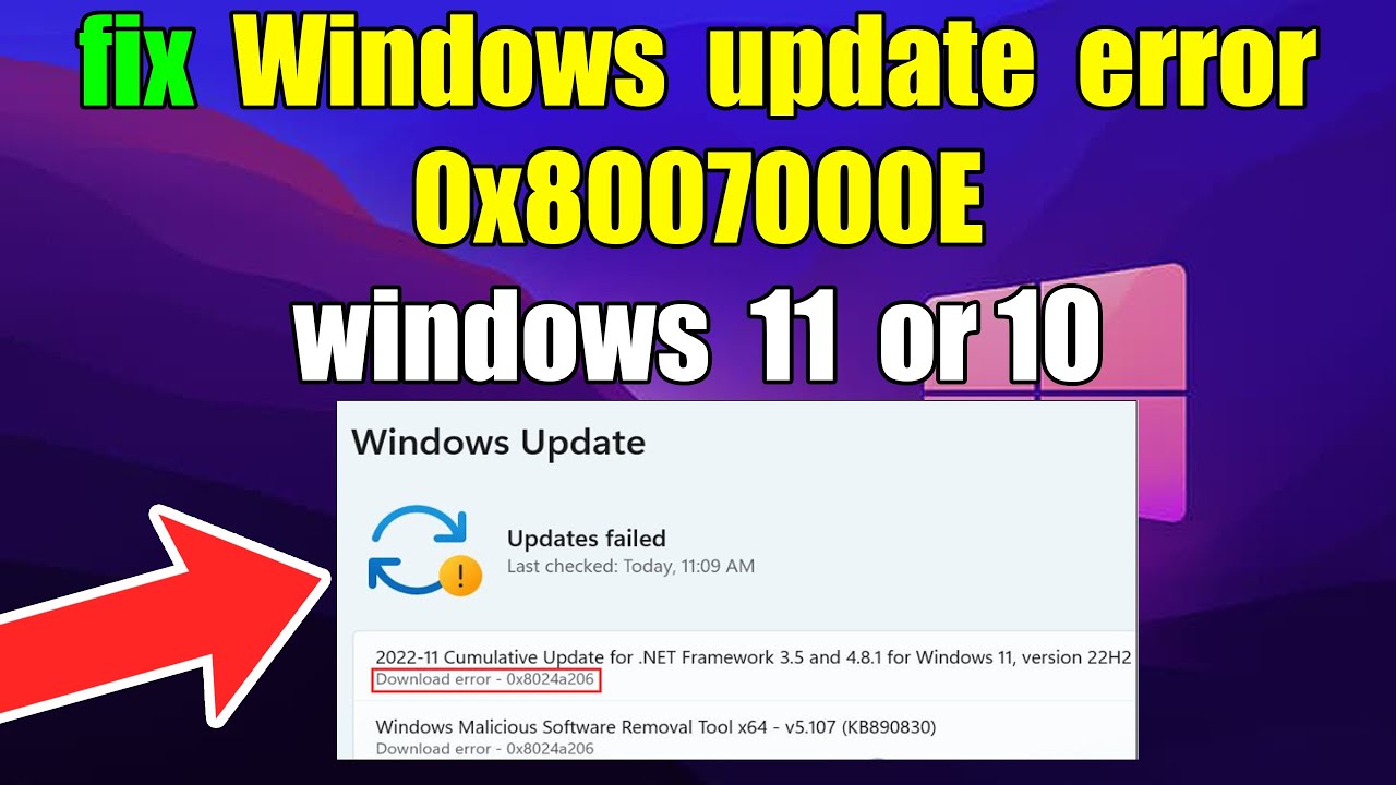 Error Code 0x8007000e