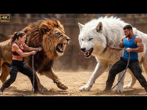 Epic Showdown: The Mighty Lion vs the Savage White Wolf – Who Rules the Wild?