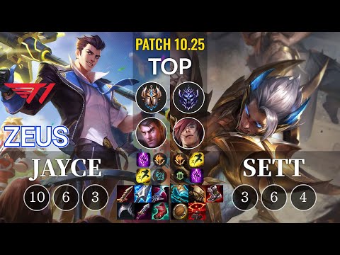 T1 Zeus Jayce vs Sett Top - KR Patch 10.25