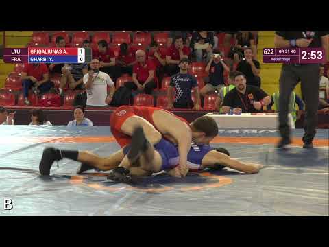 Repechage GR - 51 kg: A. GRIGALIUNAS (LTU) v. Y. GHARBI (FRA)