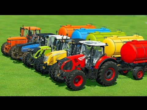John DEERE vs FENT vs CLASS vs VOLTRA vs MCCORMICK TRACTOR BATTLE - farming simulator 22game farming