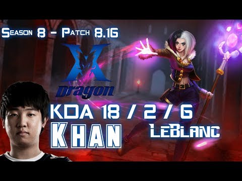 KZ Khan LEBLANC vs KASSADIN Mid - Patch 8.16 KR Ranked