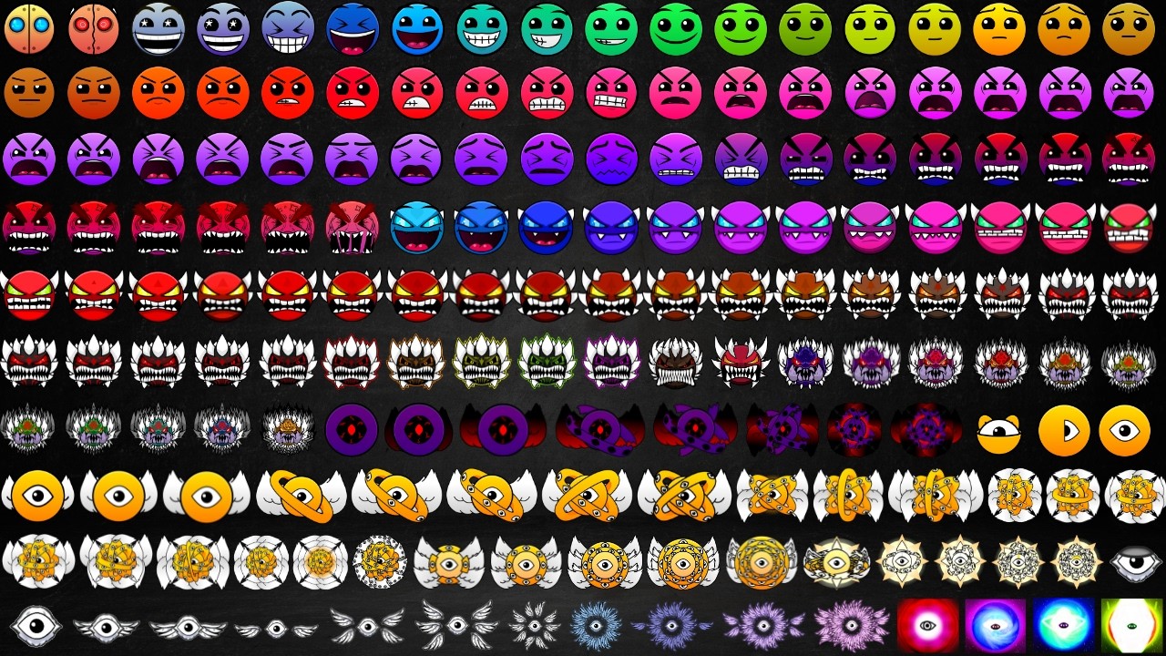 200 Geometry Dash Difficulty Faces! (GIGA COLLECTION!)