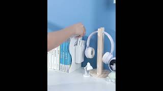 Organizér, stojan na knihy s držiakom na ceruzky – zelenomodrý