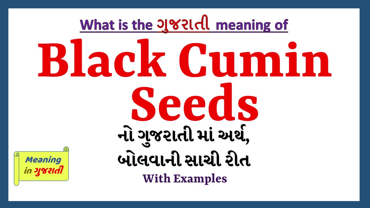 Black Cumin Seeds Meaning in Gujarati | Black Cumin Seeds નો અર્થ શું છે | Black Cumin Seeds means |