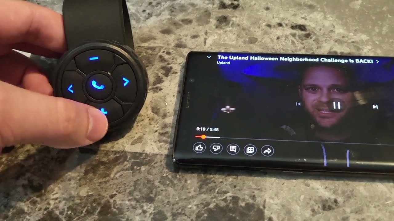 Media Button Remote Control, IPX6 Waterproof, Strap Type Phone Controller for Car Bike Motorbike