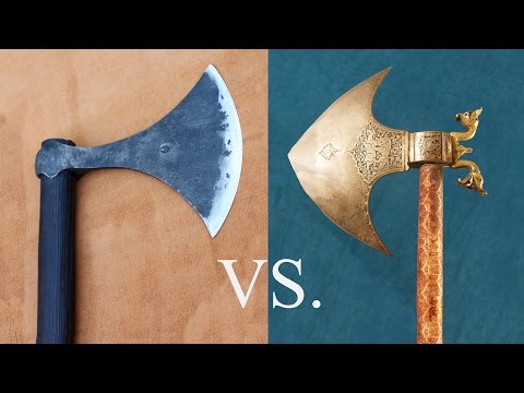 Axes heads and shields - should they be pointy or rounded?