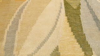 Swedish Flat-Weave Rug by Ingegerd Silow – Multicolor Leaf Motif BB9008