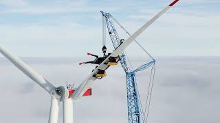 Rotorblatt-Montage Windenergieanlage Taubenkopf