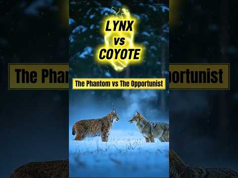 Lynx vs Coyote – Who Wins in the Frozen Forest? (Savage Snow Ambush)  #wildlife #vs #shorts