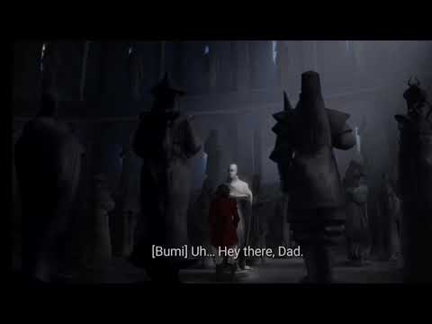 Bumi talks to avatar Aang.