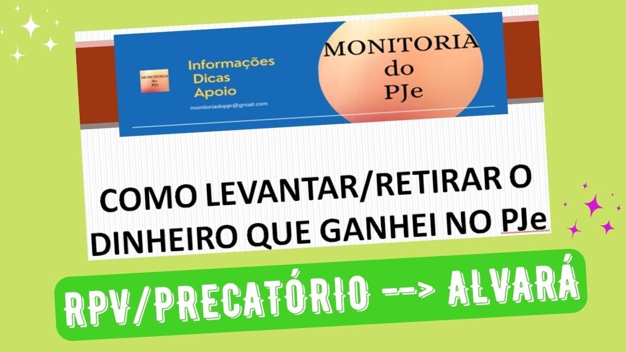 COMO LEVANTAR/RETIRAR O DINHEIRO QUE GANHEI NO PJe (Processo Judicial Eletrônico)