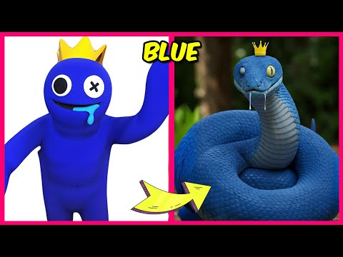 🌈Rainbow Friends 2 Characters As Snakes + Guess the Emoji Quiz +Their Favorite Things! | Blue