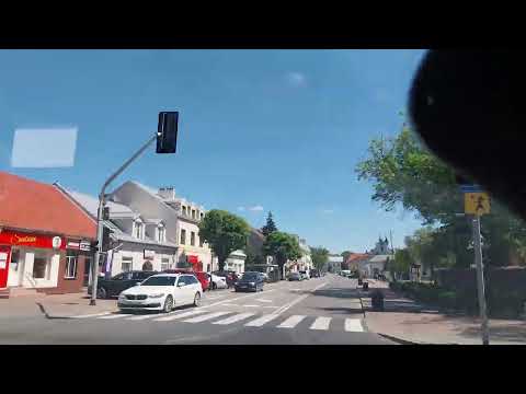 Góra Kalwaria z samochodu / Driving trought a small Town in Poland