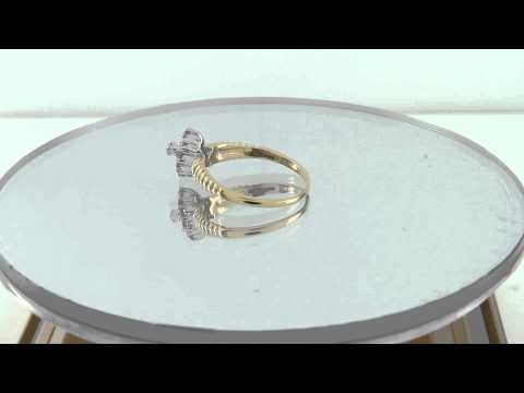 Estate 0.25CT 14K Yellow Gold Round Diamond Engagement Ring Certified