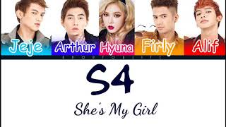 Download lagu S4 Ft. HYUNA 'SHE'S MY GIRL' COLOR CODED LYRICS [INDO|ENG] mp3
