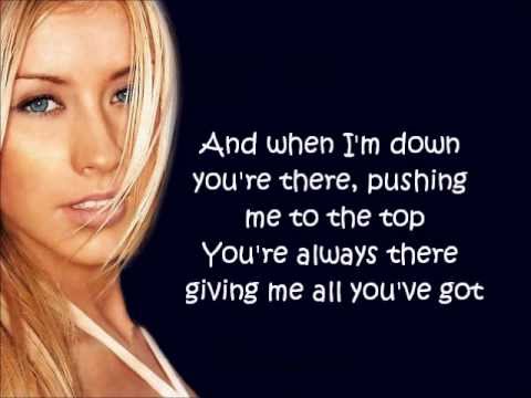 Christina Aguilera: I Turn To You w/ lyrics on screen