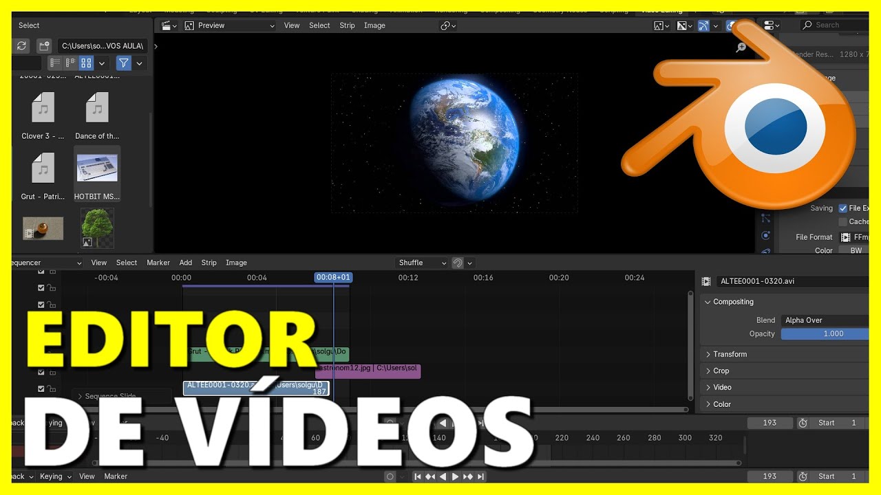 EDITOR DE VÍDEO DO BLENDER 3D