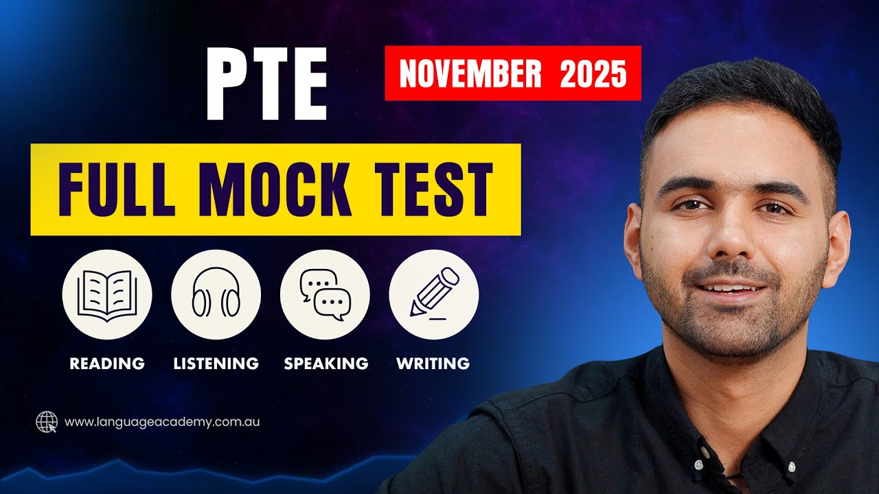 PTE Full Mock Test November 2025 | Real Exam Questions with Answers & Timer | Language Academy