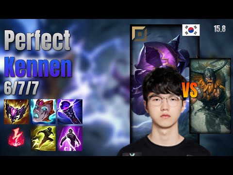 Perfect Top Kennen vs Olaf lol KR solo rank Full Game 15.8 | 퍼펙트 케넨 vs 올라프