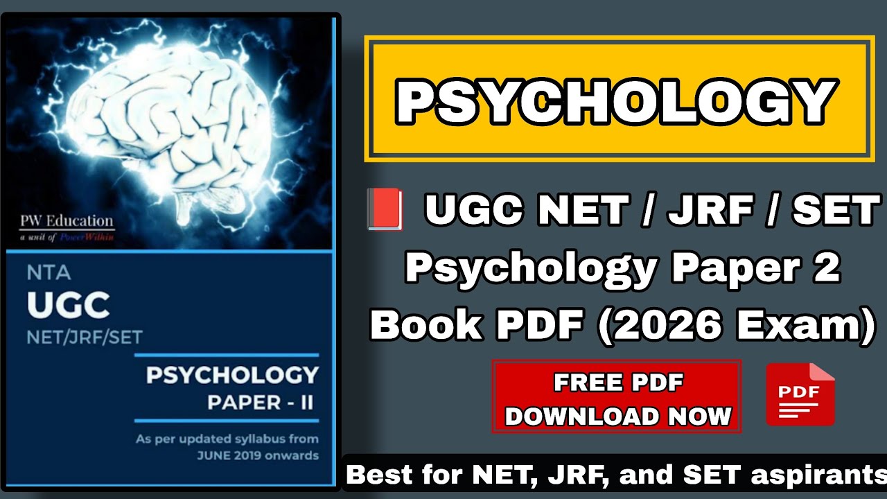 UGC NET JRF Psychology Paper 2 Book PDF | Complete Syllabus 2026 | NTA NET Psychology Notes