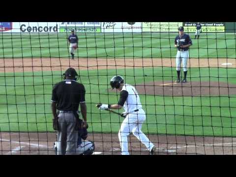 Eddy Alvarez bats against Brandon Barker 5/3/15 Rome vs Kannapolis