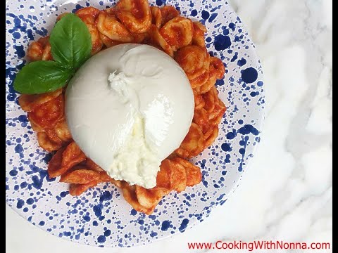 Orecchiette with Tomato & Basil and Burrata