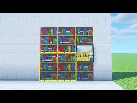 Minecraft: Redstone Secret Bookshelf Chest Build Hack