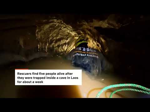 Video Thumbnail: Five found alive after week trapped in cave in Laos
