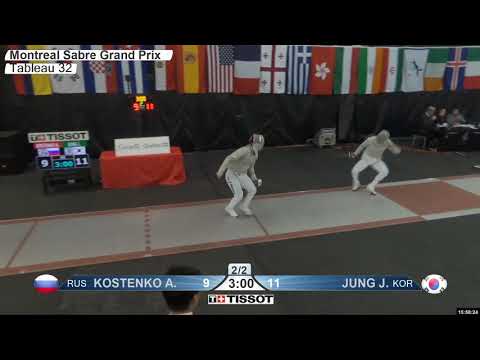 2020 158 T32 15 M S Individual Montreal CAN GP RED KOSTENKO RUS vs JUNG KOR