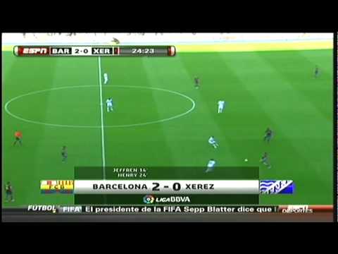 Barcelona 3-1 Xerez 04/24/2010 Liga BBVA  highlights