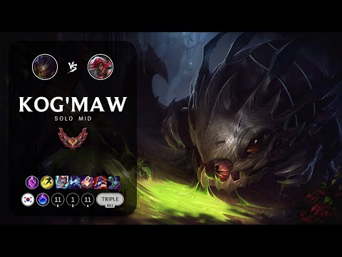 Kog'Maw Mid vs Katarina - KR Grandmaster Patch 13.24