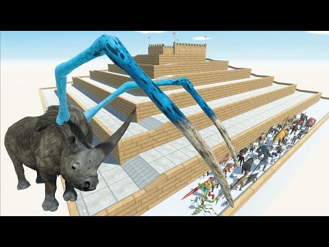 ESCAPE FROM ALIEN WOOLLY RHINO - UPHILL COURSE - ARBS - Animal Revolt Battle Simulator