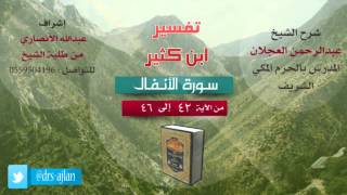 تفسير ابن كثير | شرح الشيخ عبدالرحمن العجلان | 19- سورة الأنفال | من الأية 42 إلى 46 image