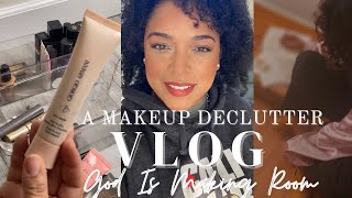 VLOG | It's MY SEASON to DECLUTTER so God Make Room  | foundations primers concealers for Tan Skin