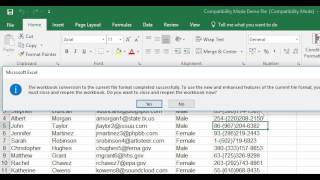 Compatibility Mode Excel 2016