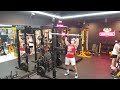 Barbells overhead shoulder press