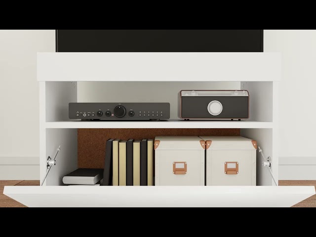 Video Teaser für 804410 vidaXL TV Cabinets with LED Lights 2 pcs White 60x35x40 cm