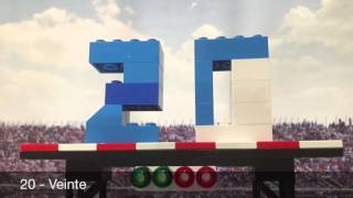 Lego Numeros para niños de 20 a 0. Lego Numbers, Spanish countdown 20 to 0 for kids