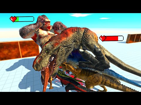 Mutant Primates vs Carnivore Dinosaurs [HP BAR] - Animal Revolt Battle Simulator
