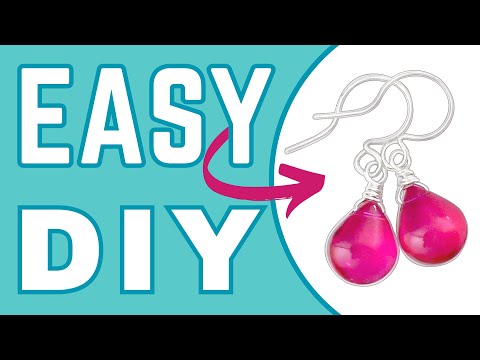How to Wire Wrap a Briolette /  Drop Style Bead Dangle Easy DIY Earrings Tutorial for Beginners