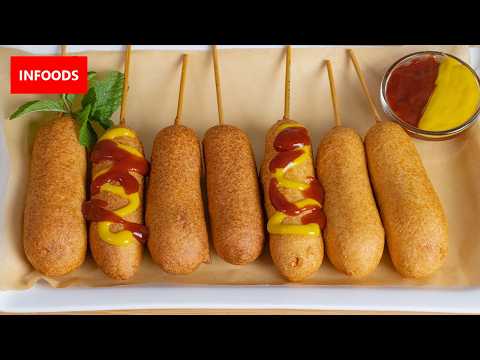 Corn Dogs Recipe | How to Make Corn Dogs | Party Food Recipes | Infoods