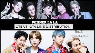 WINNER -  LA LA OT5 VS. OT4 LINE DISTRIBUTION (COLOR CODED)