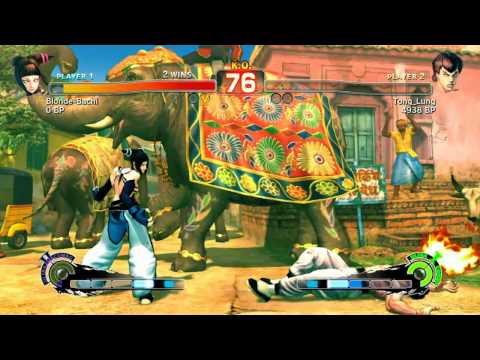 SSF4: Blonde- Bachi (Juri) vs Tong_Lung (Fei Long) Match 1